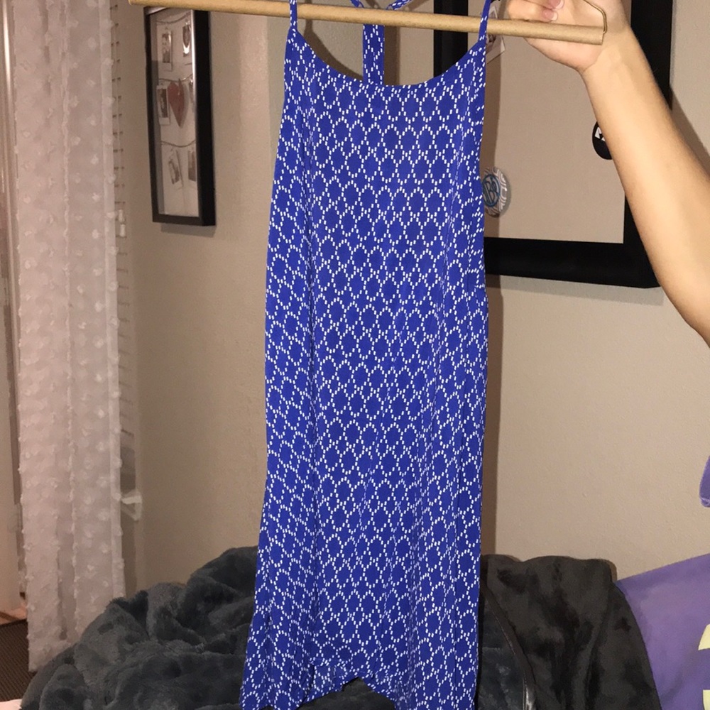 Blue and white tank top
